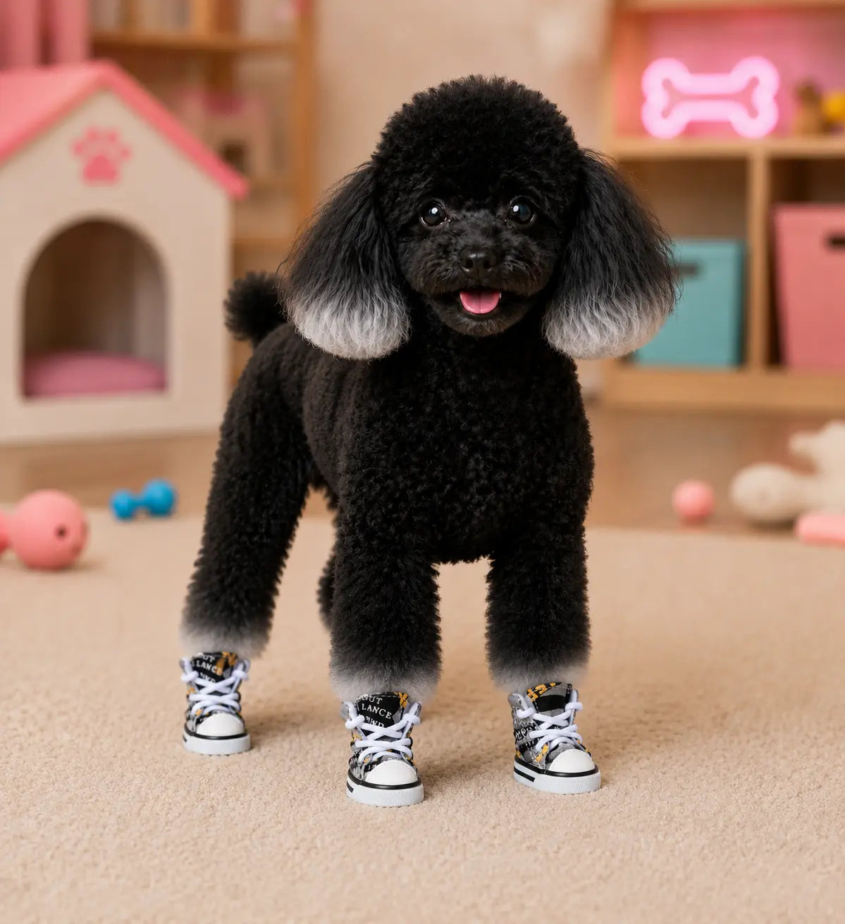 4-Piece Denim Pet Shoes – Anti-Slip Water-Resistant Booties for Small Dogs & Cats
