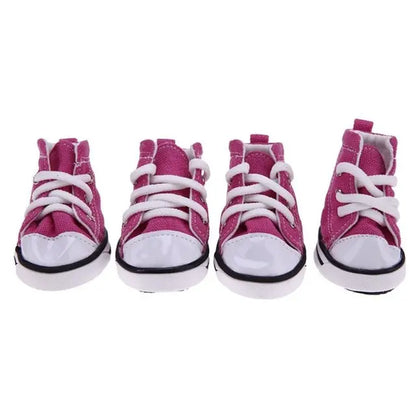 4-Piece Denim Pet Shoes – Anti-Slip Water-Resistant Booties for Small Dogs & Cats